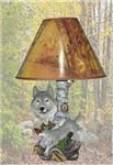 WD29273 Silver Light Wolf Lamp